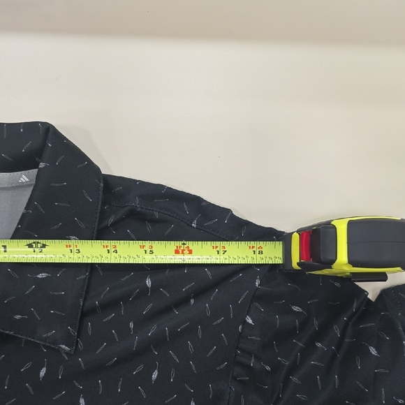 Adidas Men's Ultimate Polo Shirt in black with a feather Pattern, Size L, NWT - Picture 9 of 15